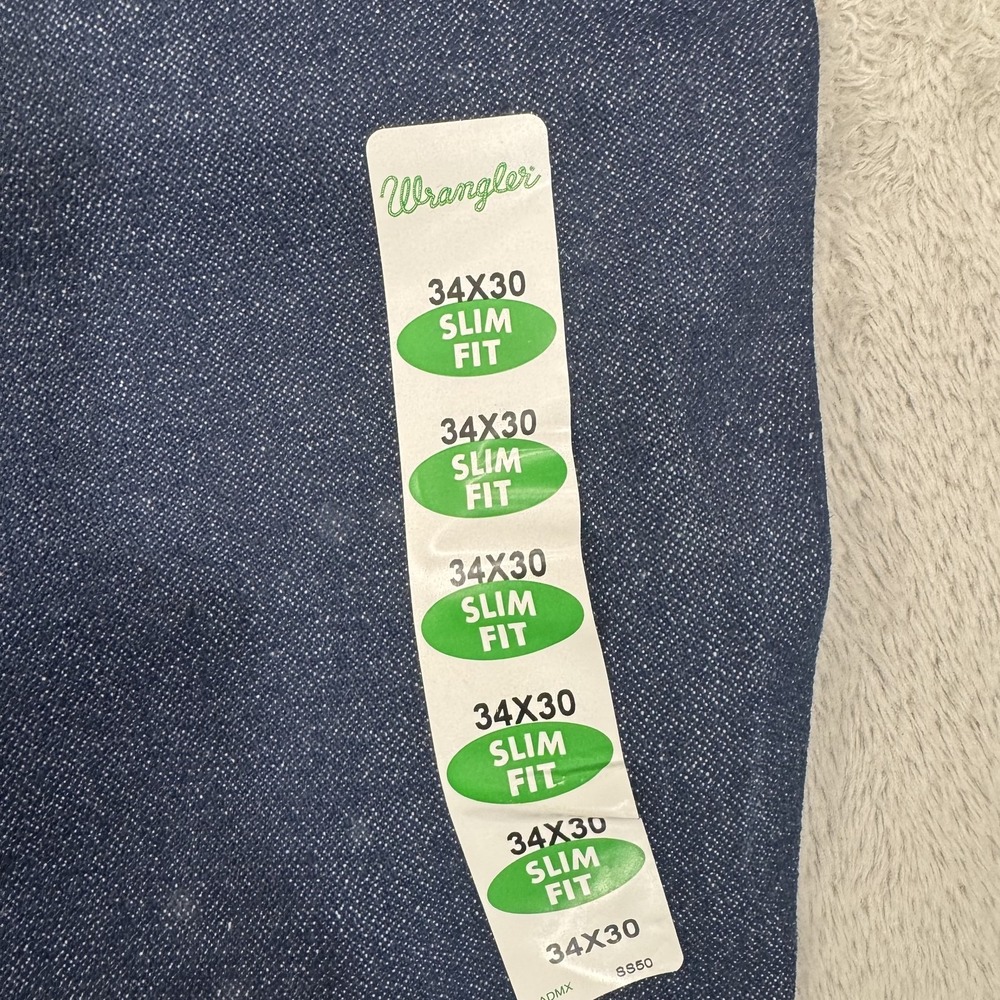 Wrangler Cowboy Cut Slim Fit Jeans Mens 34x30 Dark Wash Indigo 936DEN Denim NWT - Picture 6 of 16